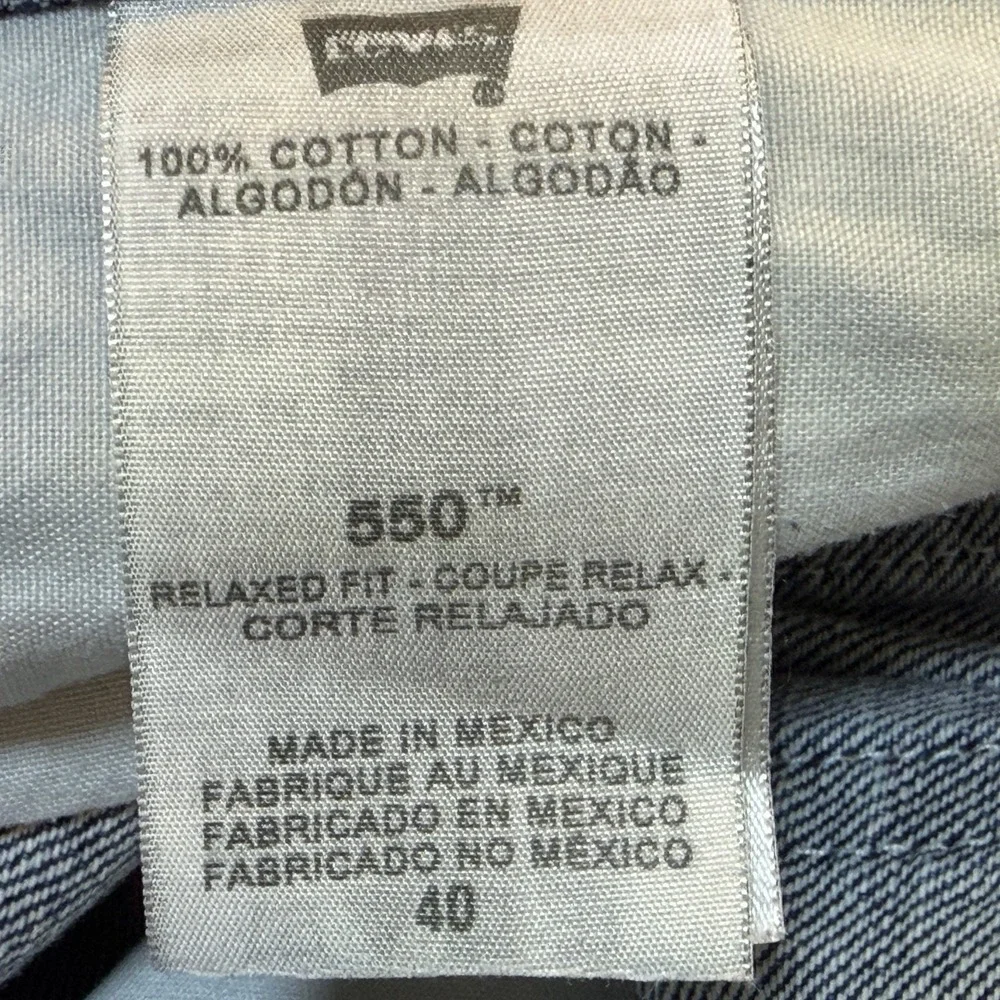 Levi's 550 Jean Shorts‎ Mens Size 40 Medium Wash Denim Relaxed Fit Red Tab